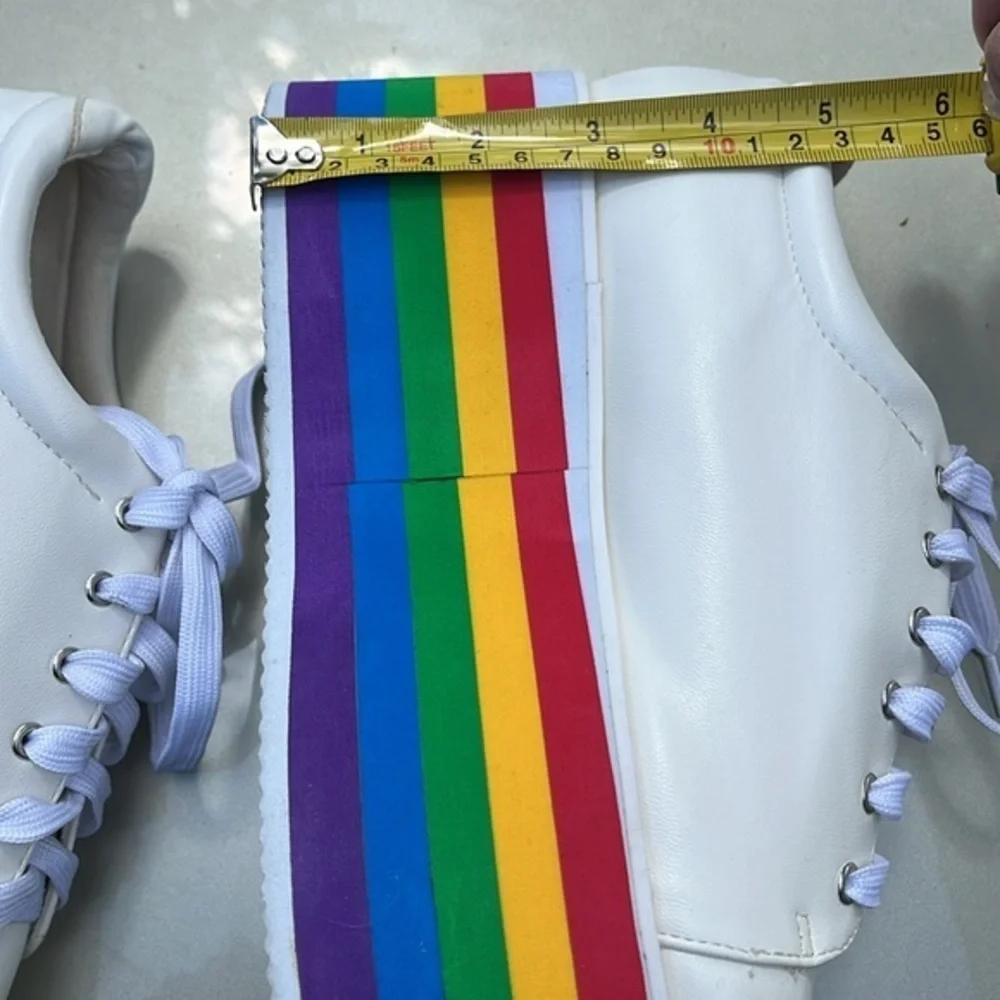 Rainbow shoes pride LGBQT platforms‎ shoes lace women’s size 7